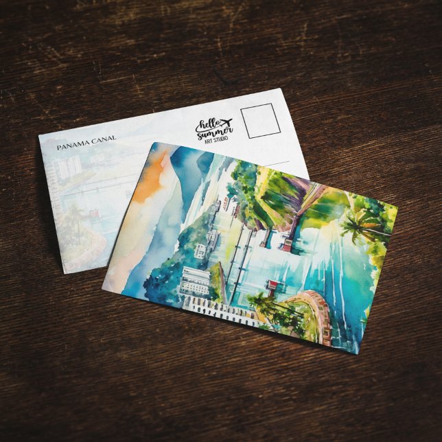 Panama Canal Watercolor Postcard (Creator Uploaded)