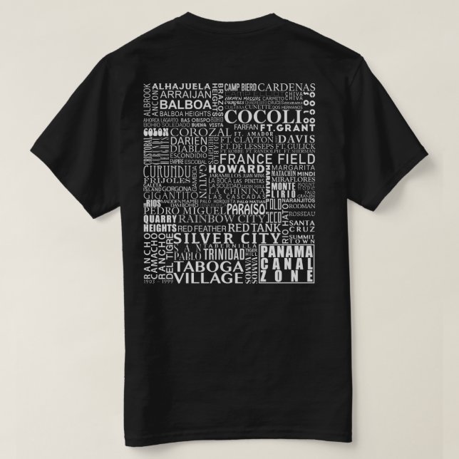 Panama Canal Zone Every Location T-Shirt (Design Back)