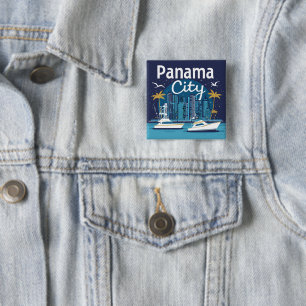 Panama City 15 Cm Square Badge
