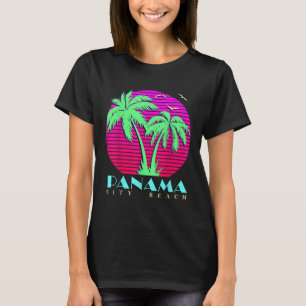 Panama City Beach 80s Palm Trees Summer Sunset Sun T-Shirt