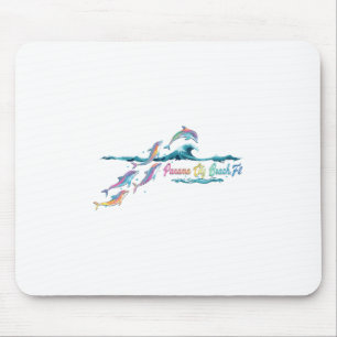 Panama City Beach Florida Colorful Dolphin Lover B Mouse Pad
