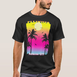 Panama City Beach Florida Fl Summer Vintage Sunset T-Shirt