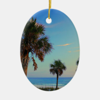 Panama City Beach, Florida palm trees Ceramic Ornament