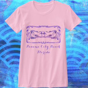 Panama City Beach Florida Pretty Art Deco Mermaids T-Shirt