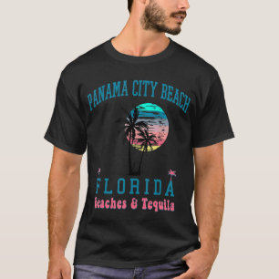 Panama City Beach Florida Retro Vintage Palm Trees T-Shirt
