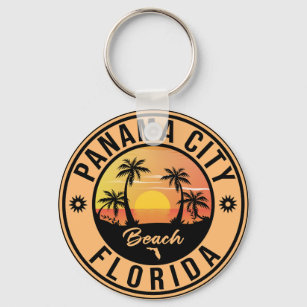 Panama City Beach Florida Souvenir Vintage Travel Key Ring