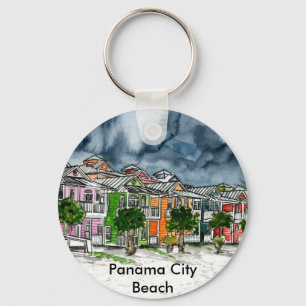 Panama City Beach Florida tropical art gifts Key Ring