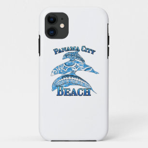 Panama City Beach Florida Vacation Tribal Dolphins iPhone 11 Case