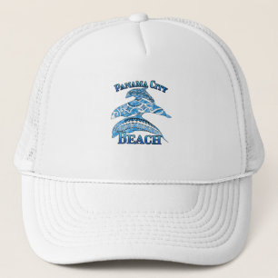 Panama City Beach Florida Vacation Tribal Dolphins Trucker Hat