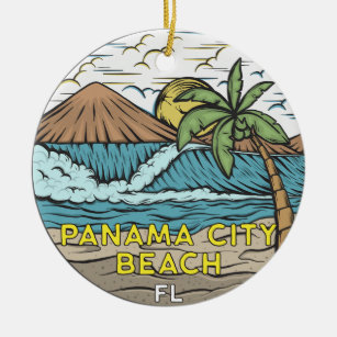 Panama City Beach Florida Vintage Ceramic Ornament