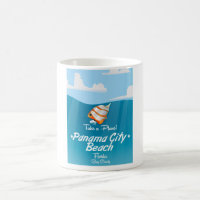 Panama City Beach Florida vintage travel poster.