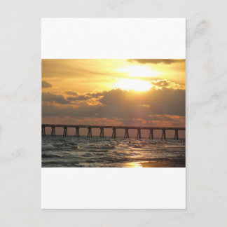 Panama City Beach Pier Sunset Postcard
