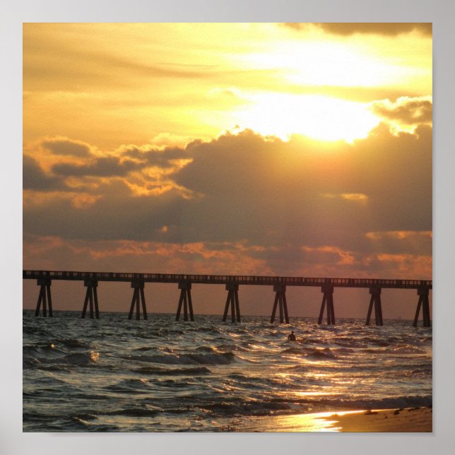 Panama City Beach Pier Sunset Poster (Front)