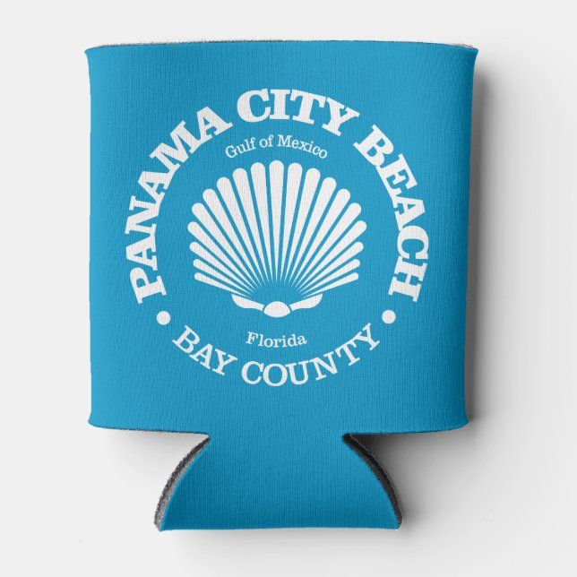 Panama City Beach (seashell) Can Cooler (Front)