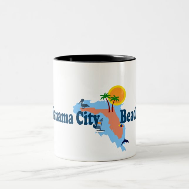 Panama City Beach. Two-Tone Coffee Mug (Center)