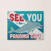 Panama City Dolphin - Retro Vintage Travel