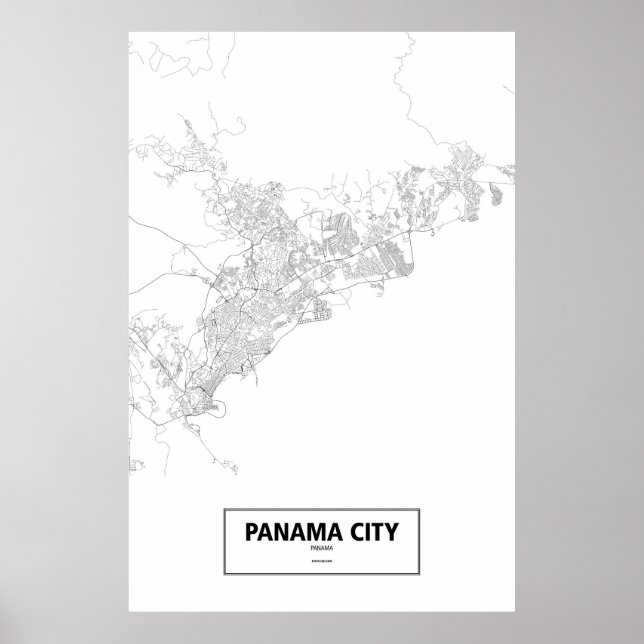 Panama City, Panama (black on white) Poster (Front)