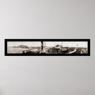 Panama City Sea Wall Photo 1913 Poster
