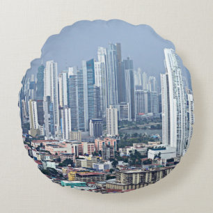 Panama City Skyline Round Cushion