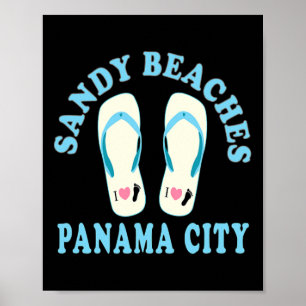 Panama City Vacation Sandy Beaches I Heart Flip Fl Poster