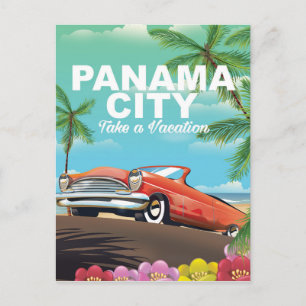 panama city vintage travel poster postcard