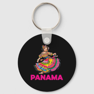 Panama Dancing Culture Woman Colourful Traditional Key Ring