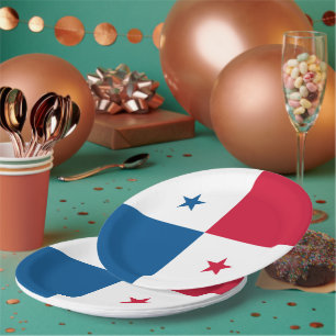 Panama flag paper plate