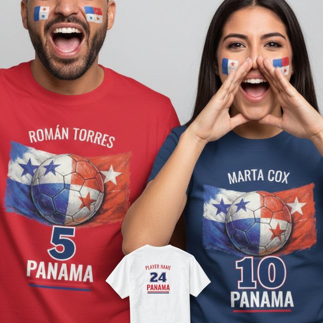 Panama Football National Flag Heritage Soccer Ball T-Shirt (Creator Uploaded)