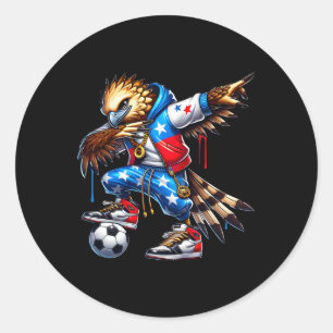 Panama Harpy Eagle Dabbing Soccer Urbyn Streetwear Classic Round Sticker