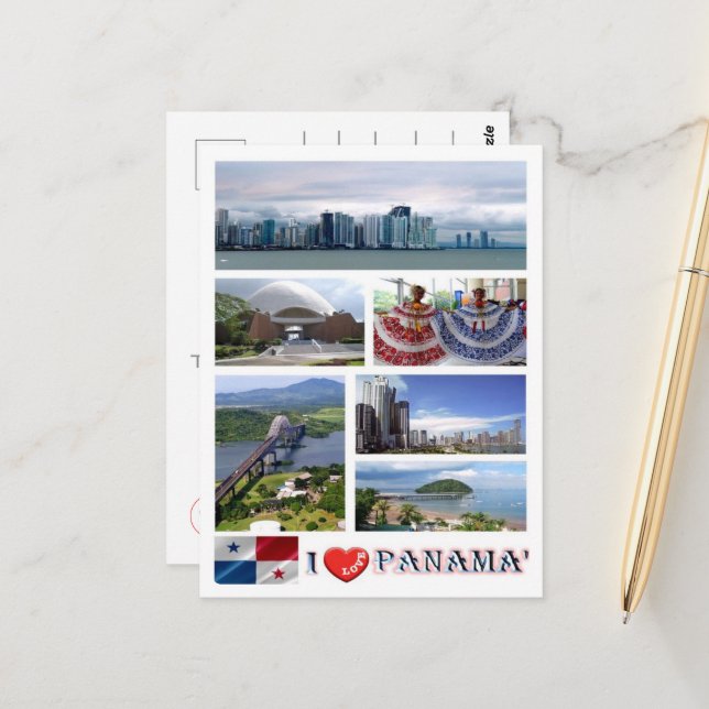 Panama - I Love - Postcard (Front/Back In Situ)