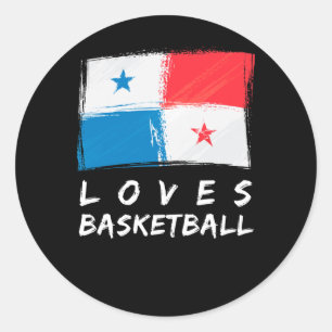 Panama Loves Basketball Classic Round Sticker