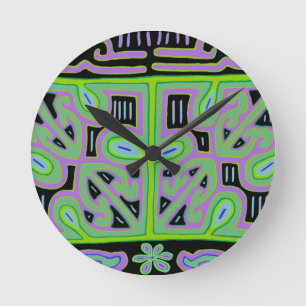 Panama Mola Music Box Round Clock