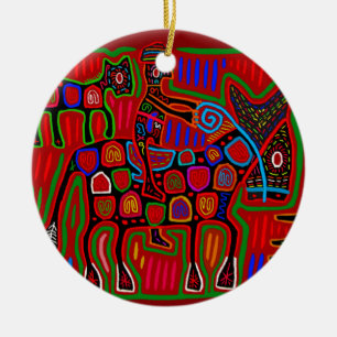 Panama Mola - Save a Horse Ride a Cowboy Ceramic Ornament