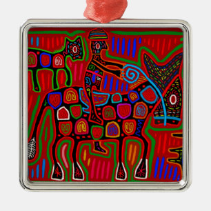 Panama Mola - Save a Horse Ride a Cowboy Metal Ornament