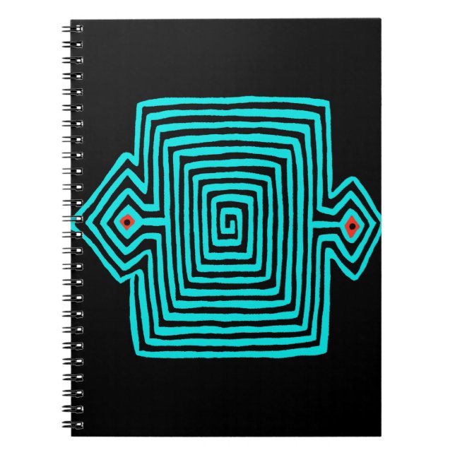 Panama Mola Tortoise - Blue Black Notebook (Front)