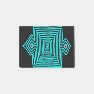 Panama Mola Tortoise - Blue Black Post-it Notes