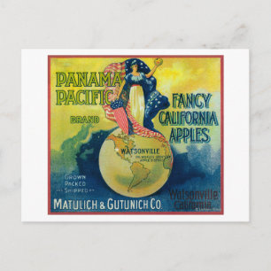 Panama Pacific Apple Crate Label Postcard
