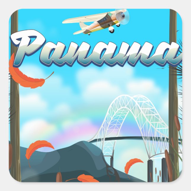 Panama River vacation print Square Sticker (Front)