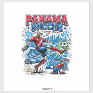 Panama Soccer Skeleton Striker Nations Poster Styl