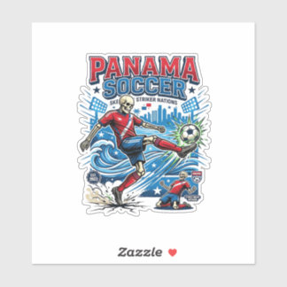 Panama Soccer Skeleton Striker Nations Poster Styl
