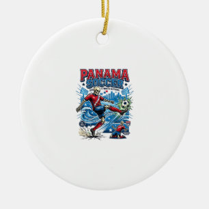 Panama Soccer Skeleton Striker Nations Poster Styl Ceramic Ornament