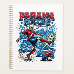 Panama Soccer Skeleton Striker Nations Poster Styl Planner