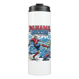 Panama Soccer Skeleton Striker Nations Poster Styl Thermal Tumbler