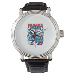 Panama Soccer Skeleton Striker Nations Poster Styl Watch