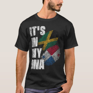 Panamanian And Jamaican Mix DNA Flag Heritage T-Shirt