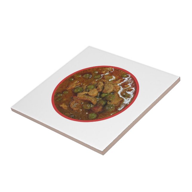 Panang Thai Curry [พะแนง] ... Thailand Street Food Ceramic Tile (Side)