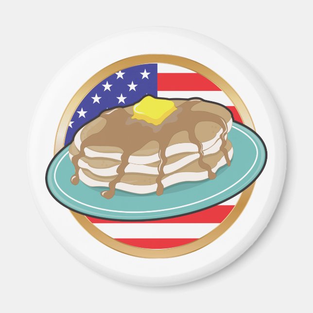 Pancake American Flag Magnet (Front)