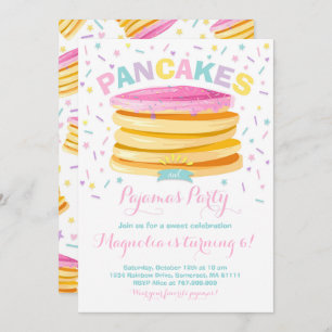 Pancake And Pyjamas Birthday Invitation PJ's Party