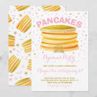 Pancake And Pyjamas Birthday Invitation PJ's Party