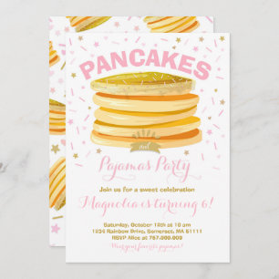 Pancake And Pyjamas Birthday Invitation PJ's Party